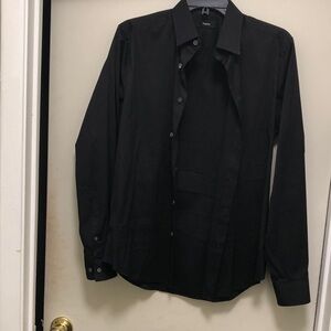 Theory Men's Black Casual Button Down Shirt is
